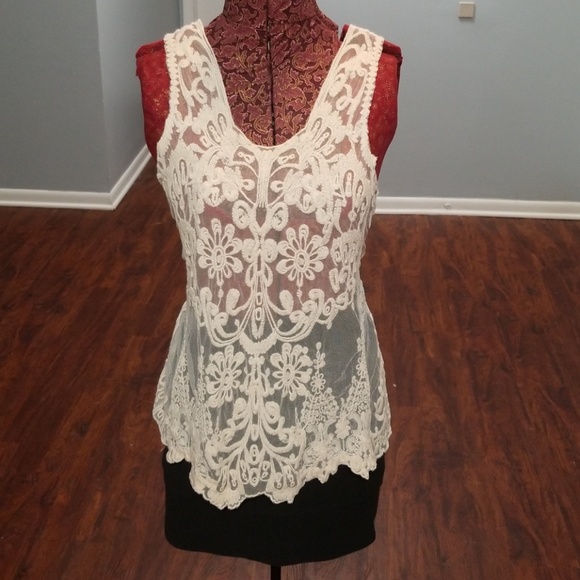 Finn & Clover Lace See Through Tank - Picture 1 of 7